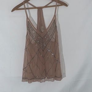 Sequined Sheer Tank Women's Size Small